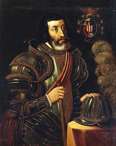 Ernan Kortez u oklopu, portret