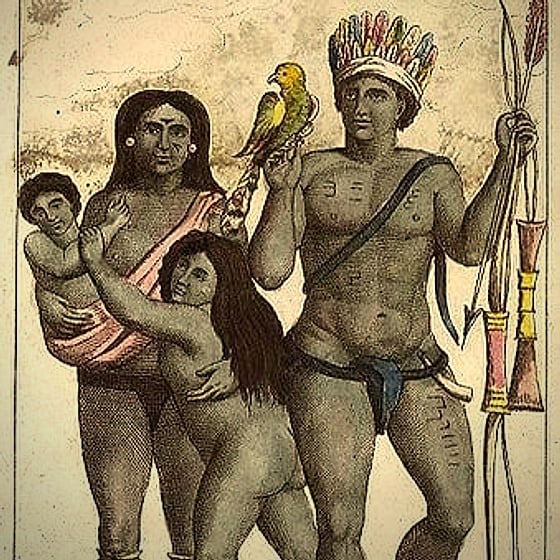 Porodica Kariba na staroj evropskoj ilustraciji